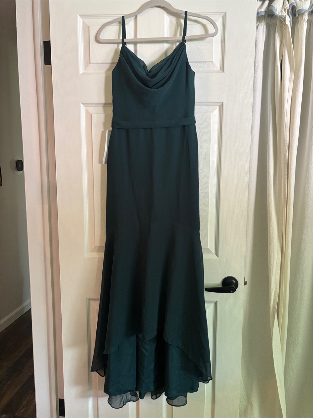 AZAZIE Bridesmaid Dress Pine / Emerald Green Cowl Neck Slip Dress